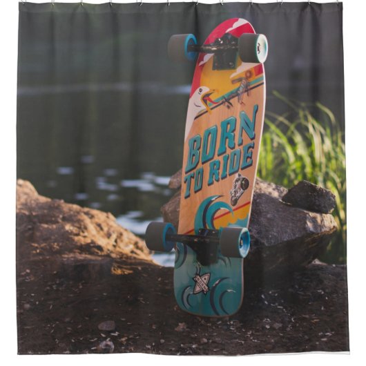Geboren zu fahrende Skateboard Duschvorhang (Vorderseite)