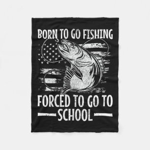 Geboren zu fischen B Fisch Fischer Boy Kind Funny Fleecedecke