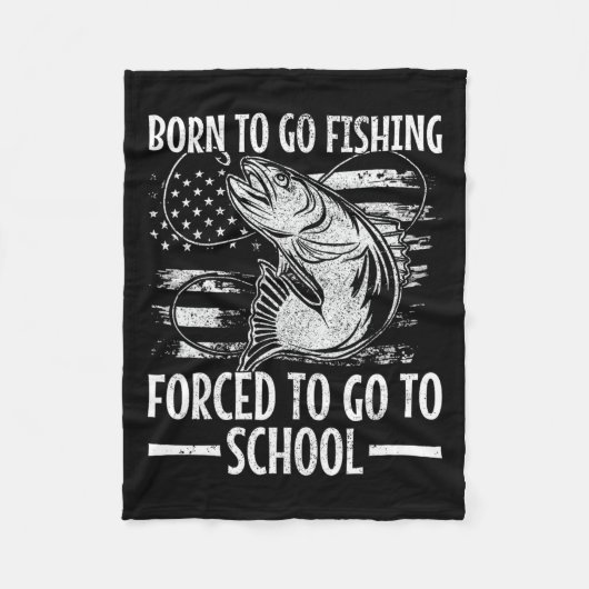 Geboren zu fischen B Fisch Fischer Boy Kind Funny Fleecedecke (Vorderseite)