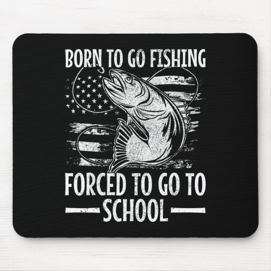 Geboren zu fischen B Fisch Fischer Boy Kind Funny Mousepad (Vorne)