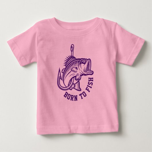 Geboren zu fischen baby t-shirt (Vorderseite)