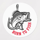 Geboren zu fischen etiketten (Design 2)