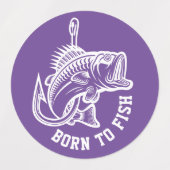 Geboren zu fischen etiketten (Design 2)