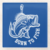 Geboren zu fischen glasuntersetzer (Vorderseite)