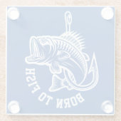 Geboren zu fischen glasuntersetzer (Rückseite)