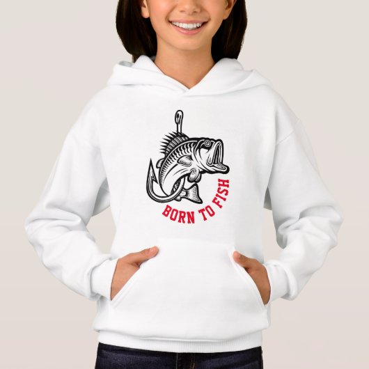 Geboren zu fischen hoodie (Vorderseite)