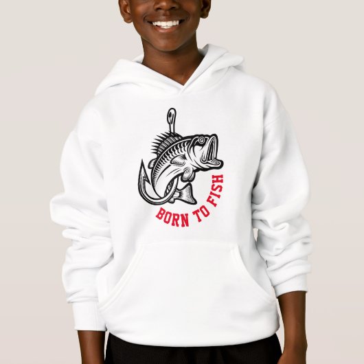 Geboren zu fischen hoodie (Vorderseite)