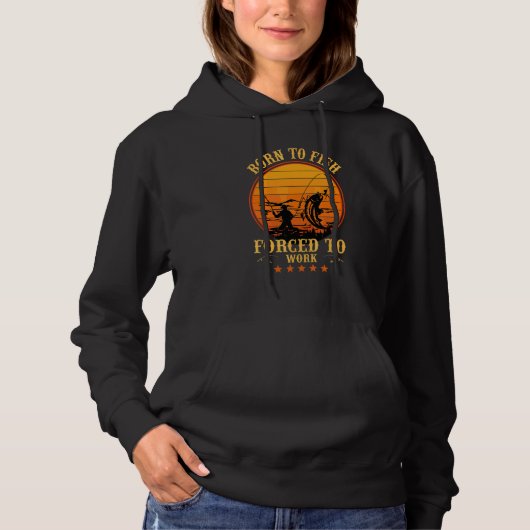 Geboren zu fischen hoodie (Vorderseite)