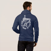 Geboren zu fischen hoodie (Schwarz voll)