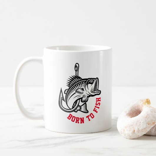 Geboren zu fischen kaffeetasse (Mit Donut)