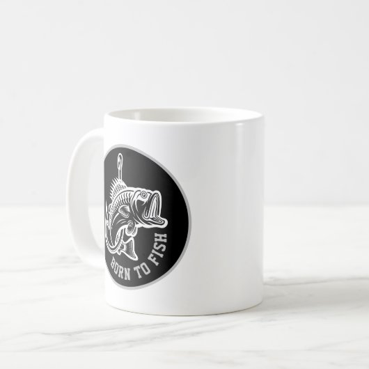 Geboren zu fischen kaffeetasse (Vorderseite Links)