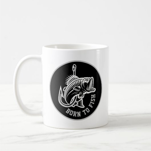 Geboren zu fischen kaffeetasse (Links)