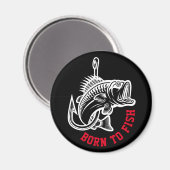 Geboren zu fischen magnet (Vorderseite/Rückseite)