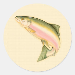 Geboren zu fischen runder aufkleber