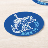 Geboren zu fischen runder pappuntersetzer (Angewinkelt)