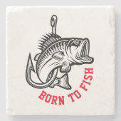Geboren zu fischen steinuntersetzer (Vorderseite)