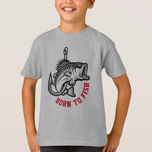 Geboren zu fischen T-Shirt (Vorderseite)