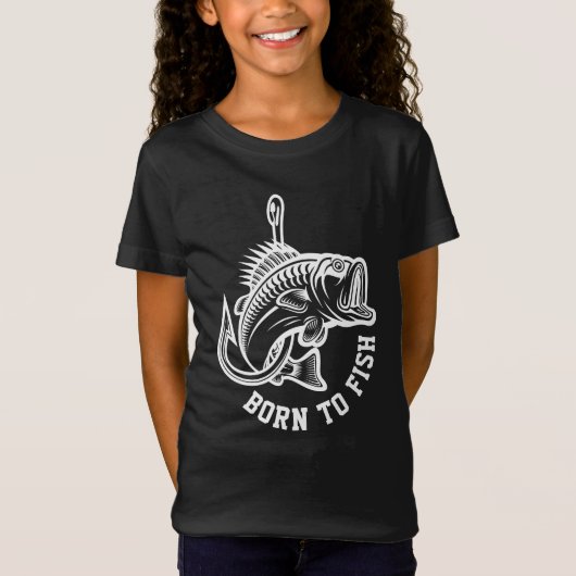 Geboren zu fischen T-Shirt (Vorderseite)