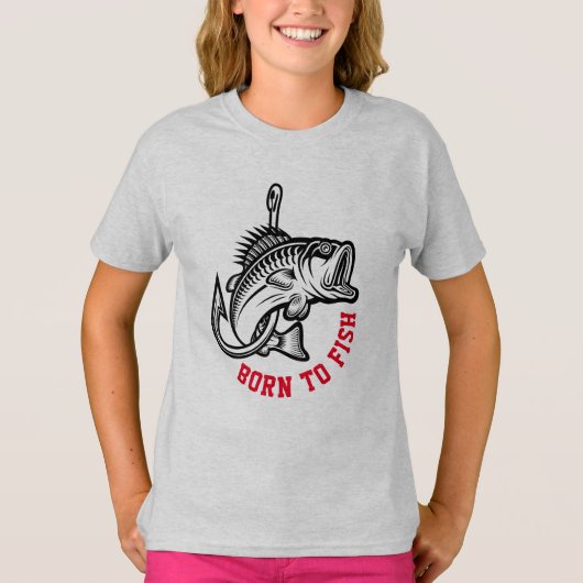 Geboren zu fischen T-Shirt (Vorderseite)