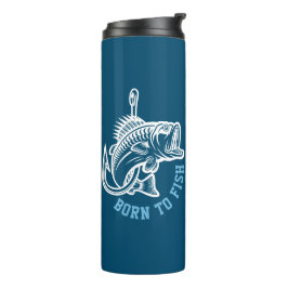 Geboren zu fischen thermosbecher