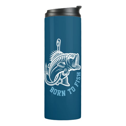 Geboren zu fischen thermosbecher (Nach links gedreht)