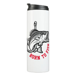 Geboren zu fischen thermosbecher