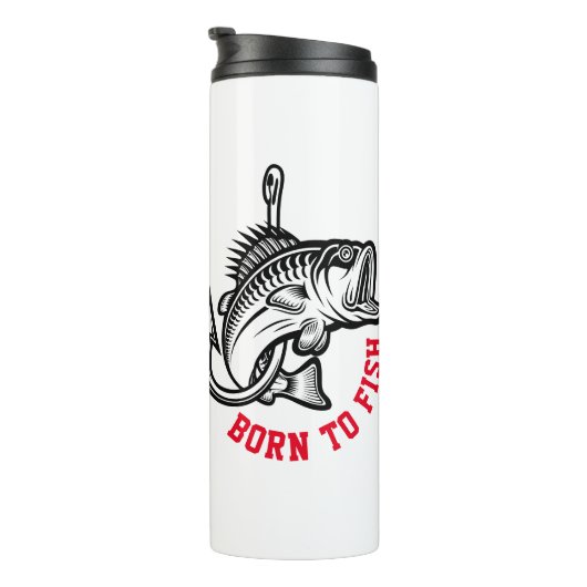 Geboren zu fischen thermosbecher (Nach rechts gedreht)