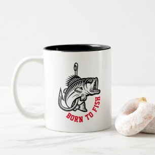 Geboren zu fischen zweifarbige tasse