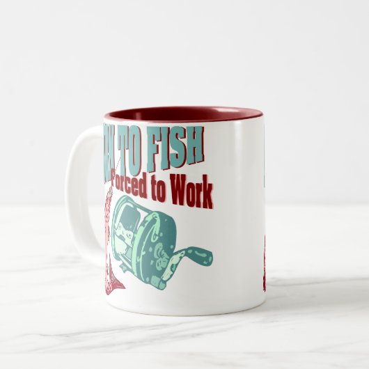 Geboren zu fischen zweifarbige tasse (Vorderseite Links)