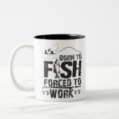 Geboren zu Fischfang Zweifarbige Tasse (Links)