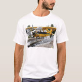 Geboren zu fliegen: Biberfloss-Flugzeug T-Shirt (Vorderseite)
