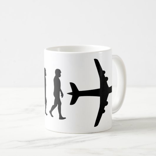 Geboren zu Fliegen - Evolution des Piloten Kaffeetasse (VorderseiteRechts)