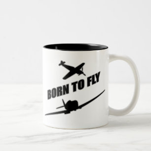 Geboren zu fliegen zweifarbige tasse