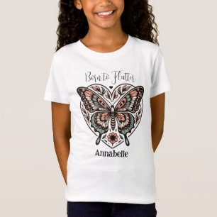Geboren zu Flutter Boho Butterfly White T - Shirt