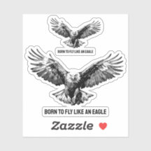 Geboren zu Fly Bald Adler Custom Cut Vinyl Sticker