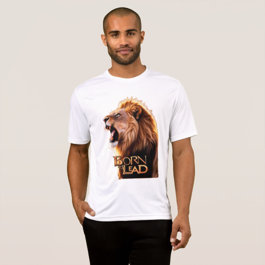 "Geboren zu führen - Roaring Lion Head Men's T - S T-Shirt (Vorne ganz)