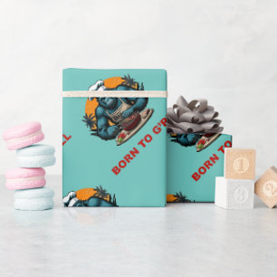 Geboren zu G'rill GRILLEN Master Fun Puff Geschenkpapier