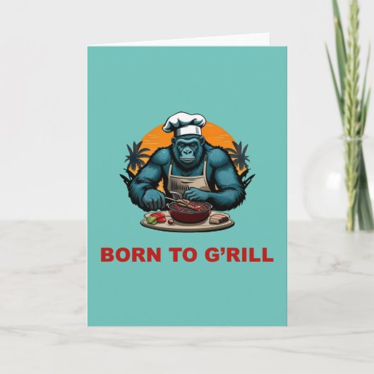Geboren zu G'rill GRILLEN Master Fun Puff Karte (Vorderseite)