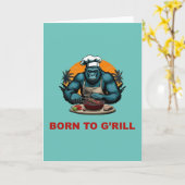 Geboren zu G'rill GRILLEN Master Fun Puff Karte (Gelbe Blume)