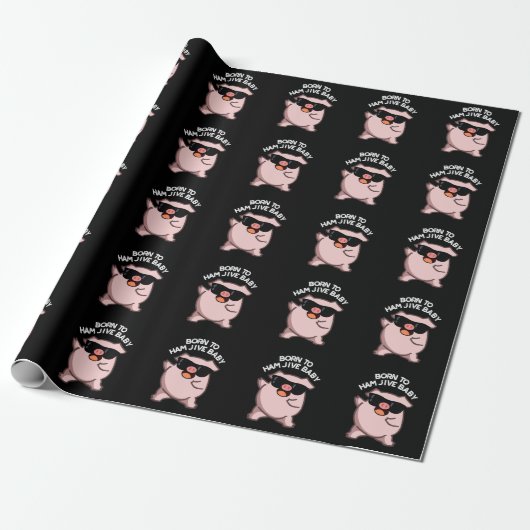 Geboren zu Ham Jive Baby Funny Pig Dark BG Geschenkpapier (Ungerollt)