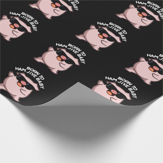 Geboren zu Ham Jive Baby Funny Pig Dark BG Geschenkpapier (Ecke)