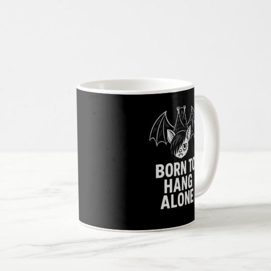 Geboren zu Hang Alone - Emo Bat | antisozial Kaffeetasse (VorderseiteRechts)