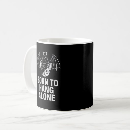 Geboren zu Hang Alone - Emo Bat | antisozial Kaffeetasse (Vorderseite Links)