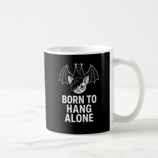 Geboren zu Hang Alone - Emo Bat | antisozial Kaffeetasse (Rechts)
