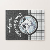 Geboren zu Ice Skate - Tartan Schneeflocken Eis Sk Puzzle (Horizontal)