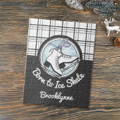 Geboren zu Ice Skate - Tartan Schneeflocken Eis Sk Puzzle