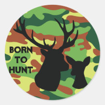 Geboren zu jagen Deer Buck Camouflage Army Colors
