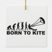 Geboren zu Kitesurf Keramikornament (Rückseite)