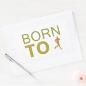 Geboren zu laufen rechteckiger aufkleber (Umschlag)