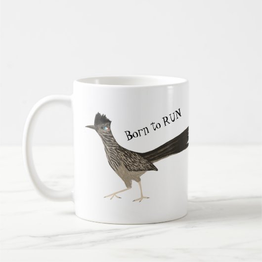 GEBOREN ZU LAUFEN! Roadrunner Roadlaufstift Gezeic Kaffeetasse (Links)
